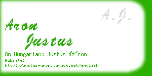 aron justus business card